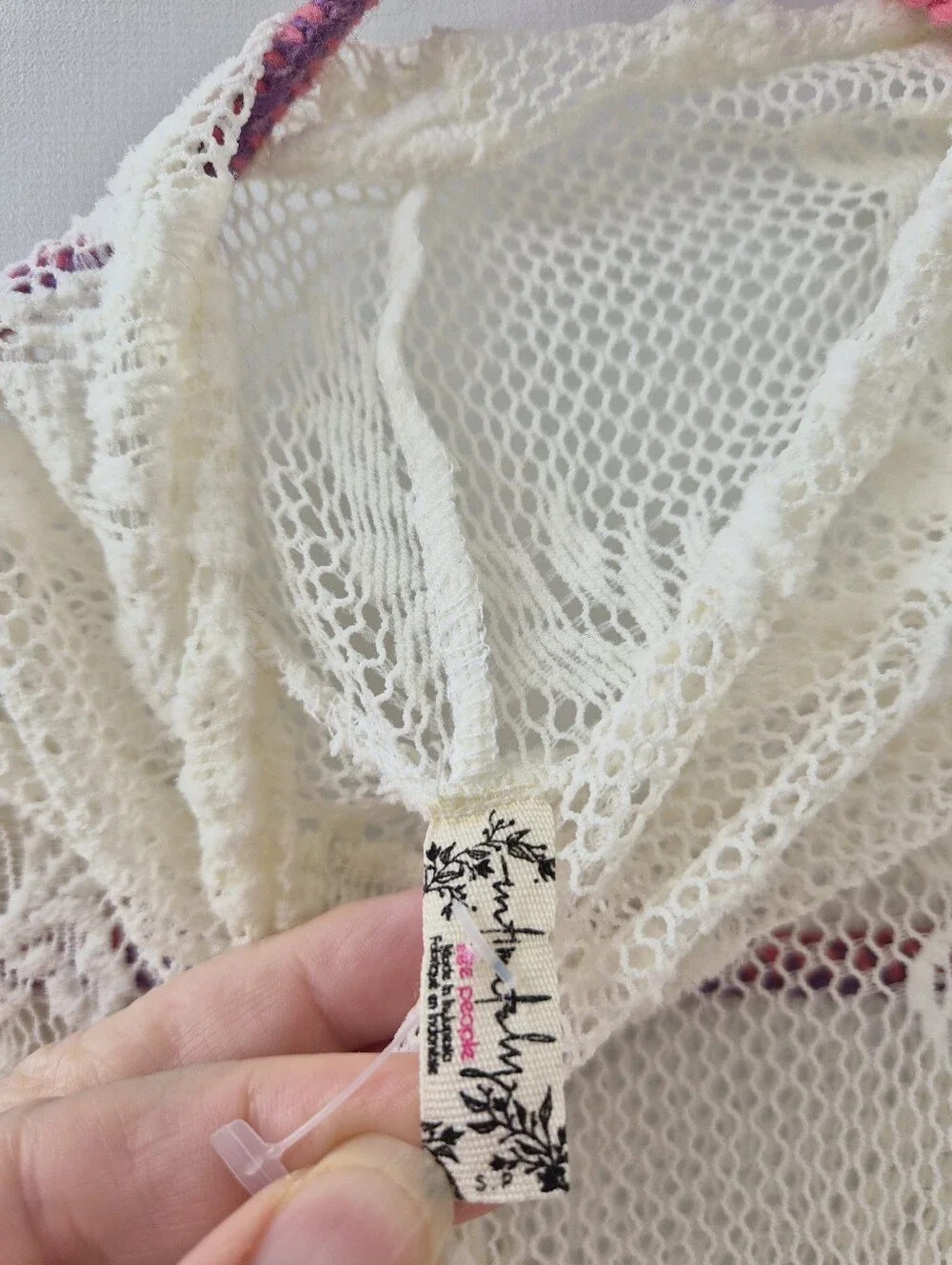 Free People Lady Lux Cream Sheer Lace Top S Coquette Fairycore Mesh Layering
